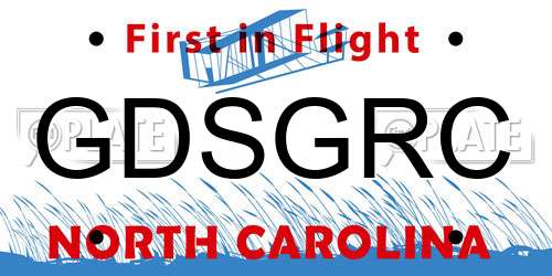 GDSGRC North Carolina License Plate