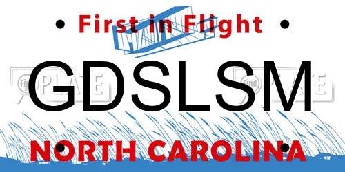 GDSLSM North Carolina License Plate
