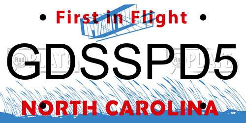 GDSSPD5 North Carolina License Plate