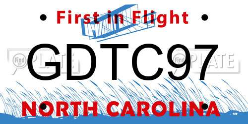 GDTC97 North Carolina License Plate