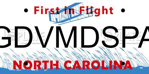 GDVMDSPA North Carolina License Plate
