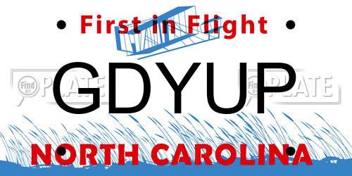 GDYUP North Carolina License Plate
