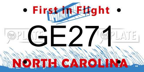 GE271 North Carolina License Plate