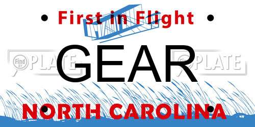 GEAR North Carolina License Plate