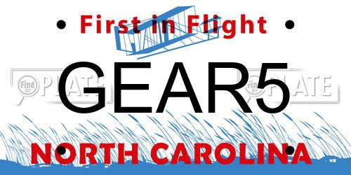 GEAR5 North Carolina License Plate