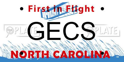 GECS North Carolina License Plate