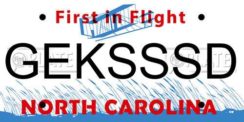 GEKSSSD North Carolina License Plate