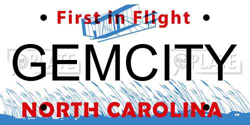 GEMCITY North Carolina License Plate