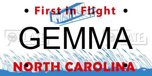 GEMMA North Carolina License Plate