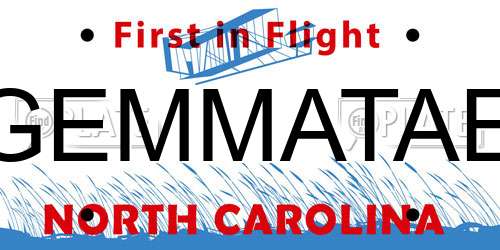 GEMMATAE North Carolina License Plate