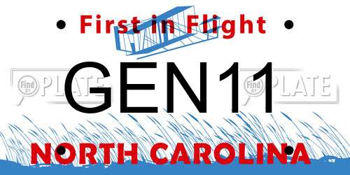 GEN11 North Carolina License Plate