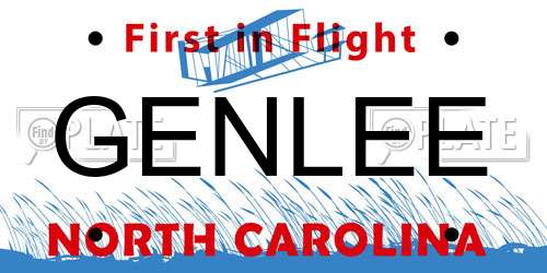 GENLEE North Carolina License Plate