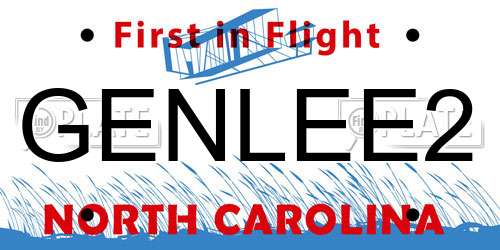 GENLEE2 North Carolina License Plate