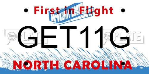 GET11G North Carolina License Plate