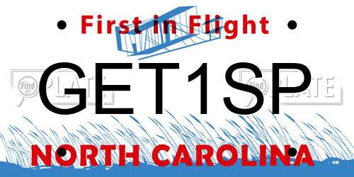 GET1SP North Carolina License Plate