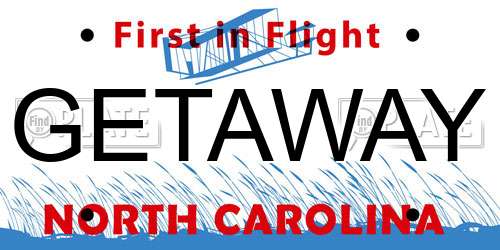 GETAWAY North Carolina License Plate