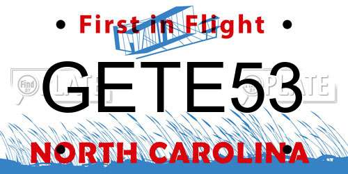 GETE53 North Carolina License Plate