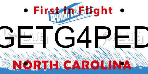 GETG4PED North Carolina License Plate