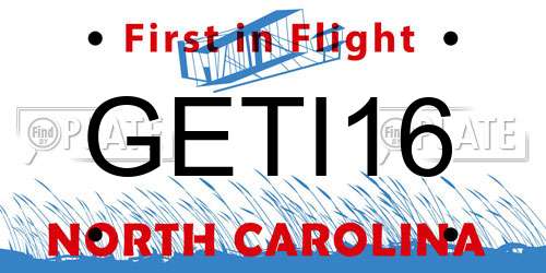 GETI16 North Carolina License Plate