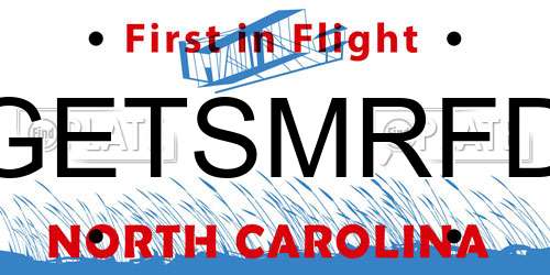 GETSMRFD North Carolina License Plate