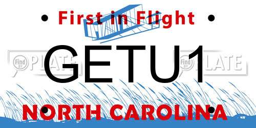 GETU1 North Carolina License Plate