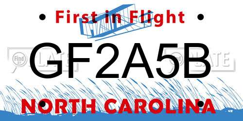 GF2A5B North Carolina License Plate