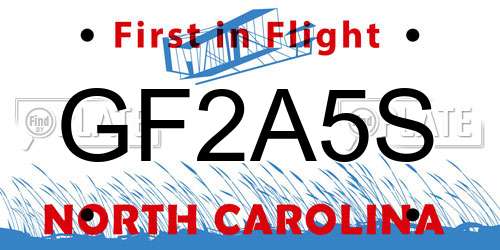 GF2A5S North Carolina License Plate