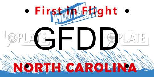 GFDD North Carolina License Plate