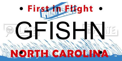 GFISHN North Carolina License Plate
