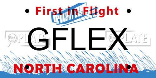 GFLEX North Carolina License Plate