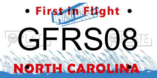 GFRS08 North Carolina License Plate