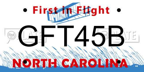 GFT45B North Carolina License Plate