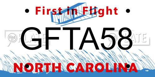 GFTA58 North Carolina License Plate
