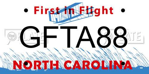 GFTA88 North Carolina License Plate