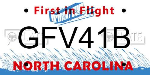 GFV41B North Carolina License Plate