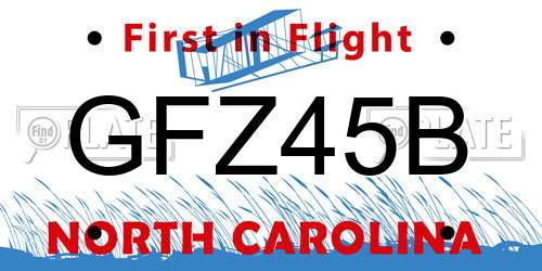 GFZ45B North Carolina License Plate
