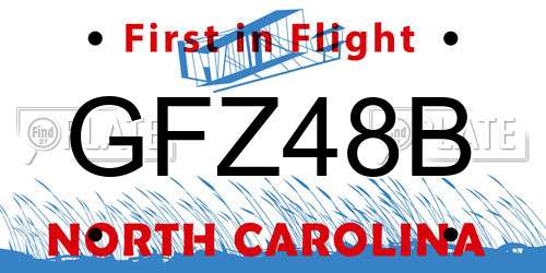 GFZ48B North Carolina License Plate