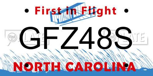 GFZ48S North Carolina License Plate