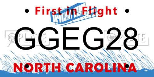 GGEG28 North Carolina License Plate