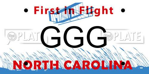 GGG North Carolina License Plate