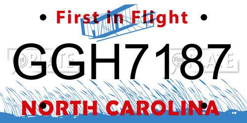 GGH7187 North Carolina License Plate