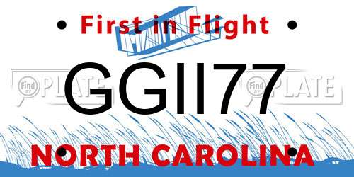 GGII77 North Carolina License Plate