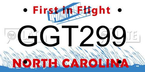 GGT299 North Carolina License Plate