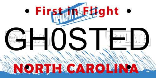GH0STED North Carolina License Plate