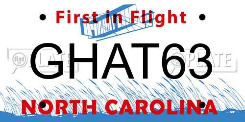 GHAT63 North Carolina License Plate