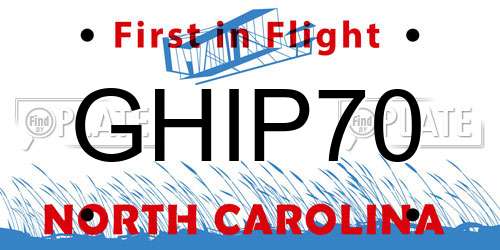 GHIP70 North Carolina License Plate