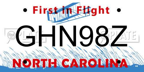 GHN98Z North Carolina License Plate