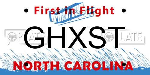 GHXST North Carolina License Plate