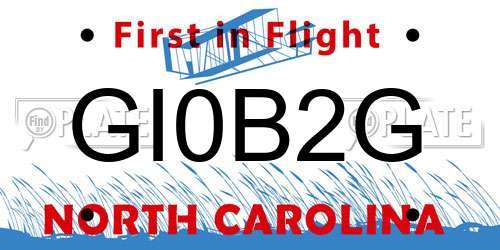 GI0B2G North Carolina License Plate