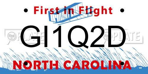 GI1Q2D North Carolina License Plate
